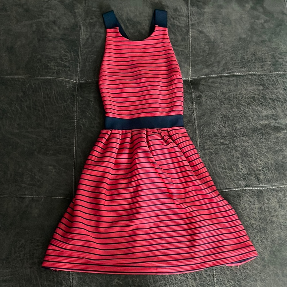 Adorable Pink and Navy Dress